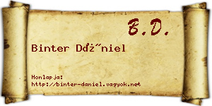 Binter Dániel névjegykártya